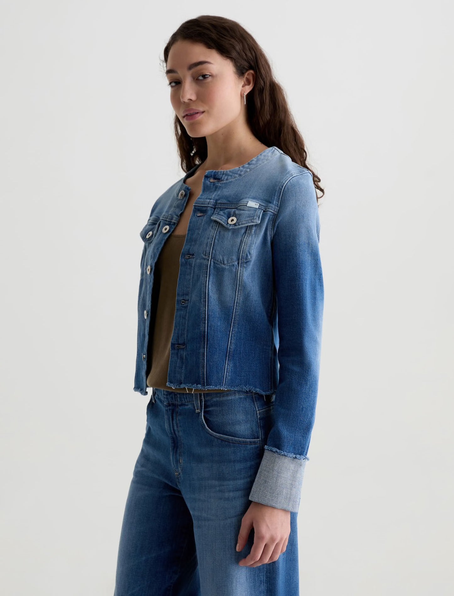 AG Robyn Collarless Denim Jacket