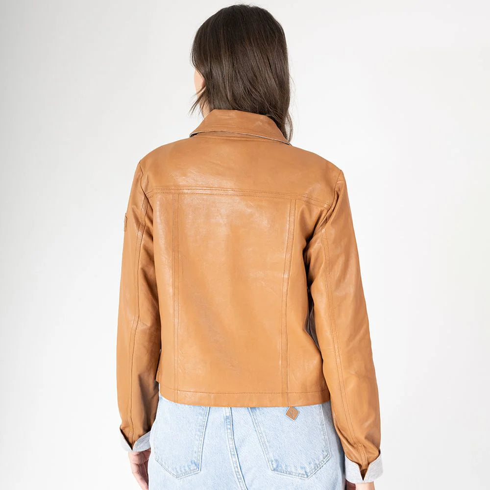 Mauritius Lefei Leather Jacket Camel