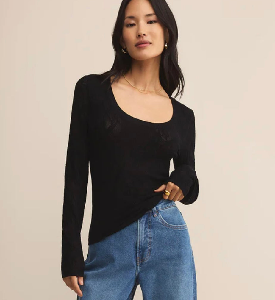 Zsupply Tibi Scoop Neck Mesh Top