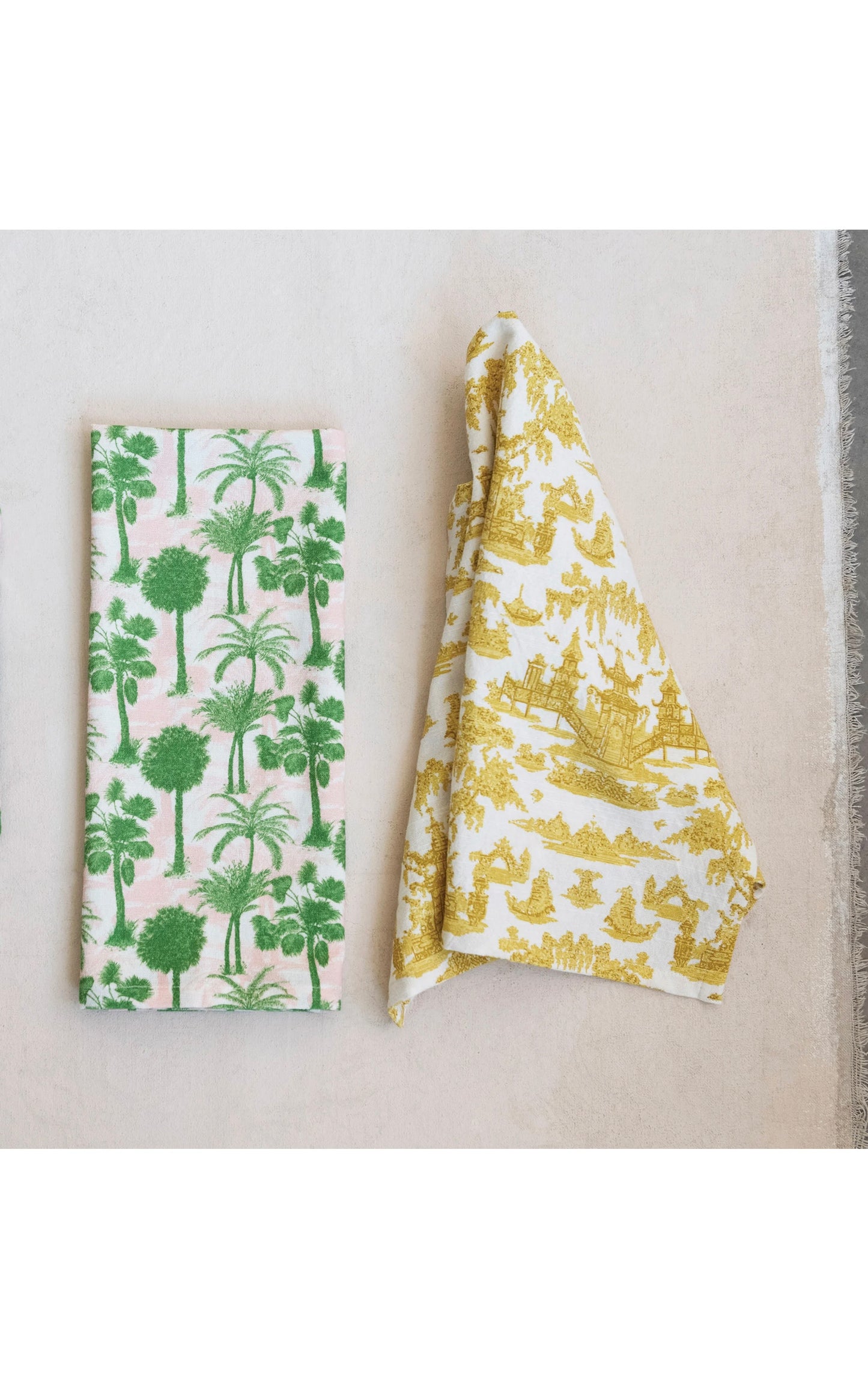 Creative Coop Printed Cotton Tea Towels Set Of Two
