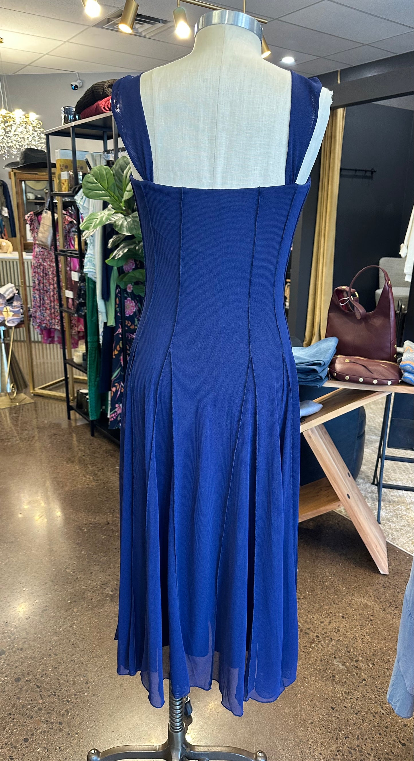 Elana Kattan Maxima S/L Long Dress Navy