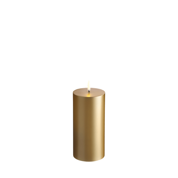 Uyuni LED Pillar Candle Gold Finish 3x6
