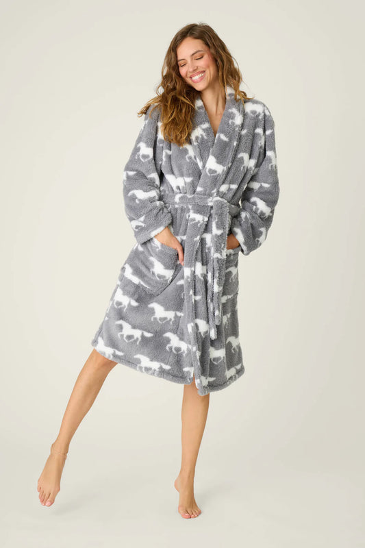 PJ Salvage Lets Get Cozy Gray Robe