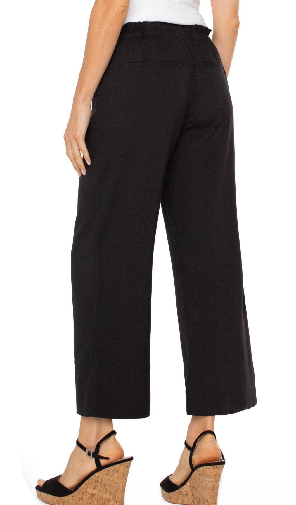 Liverpool Pull On Wide Leg Cropped Trouser