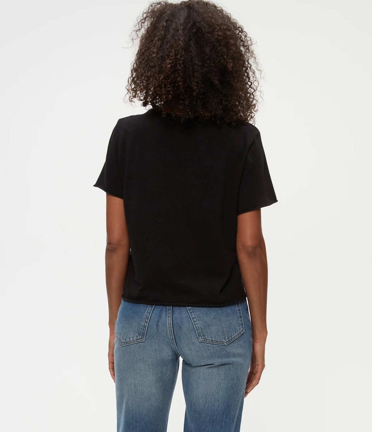 Michael Stars Jackie Raw Edge Crew Neck Tee