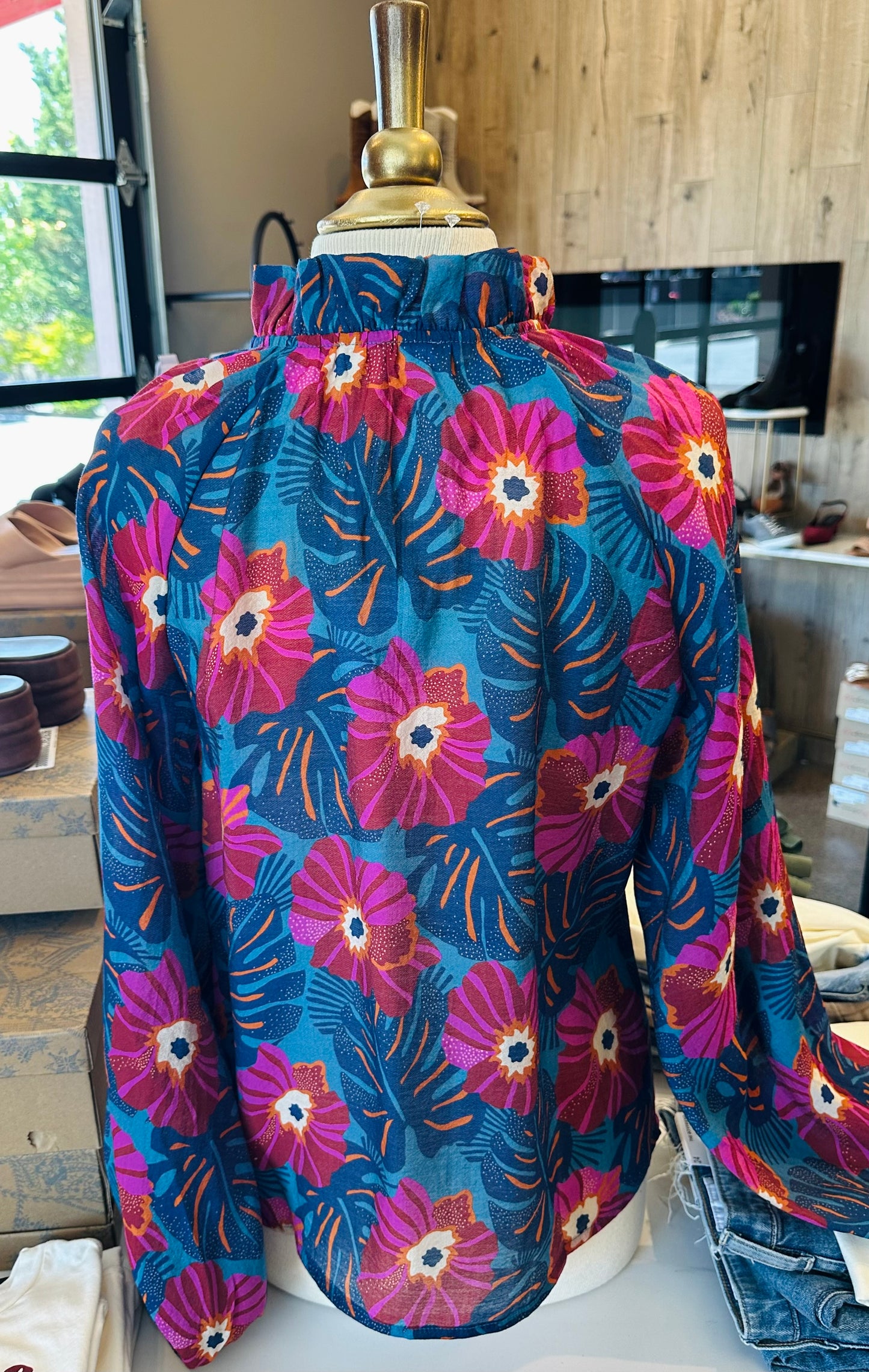 THML L/S Flowy Flower Top