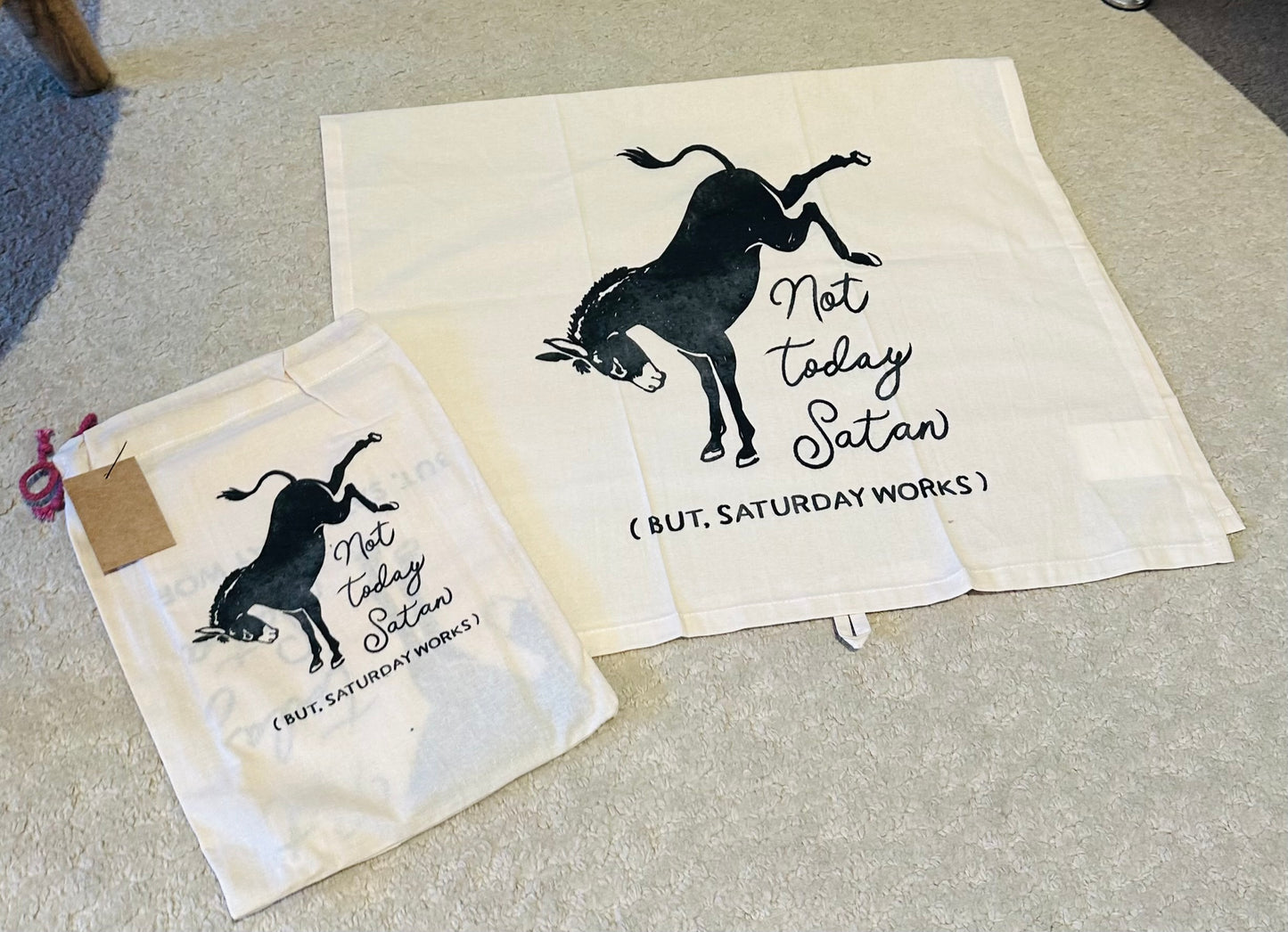 Creative Coop Not Today Satan Tea Towel