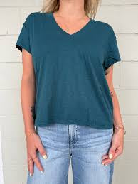 Michael Stars Harlan Cropped V-Neck Tee