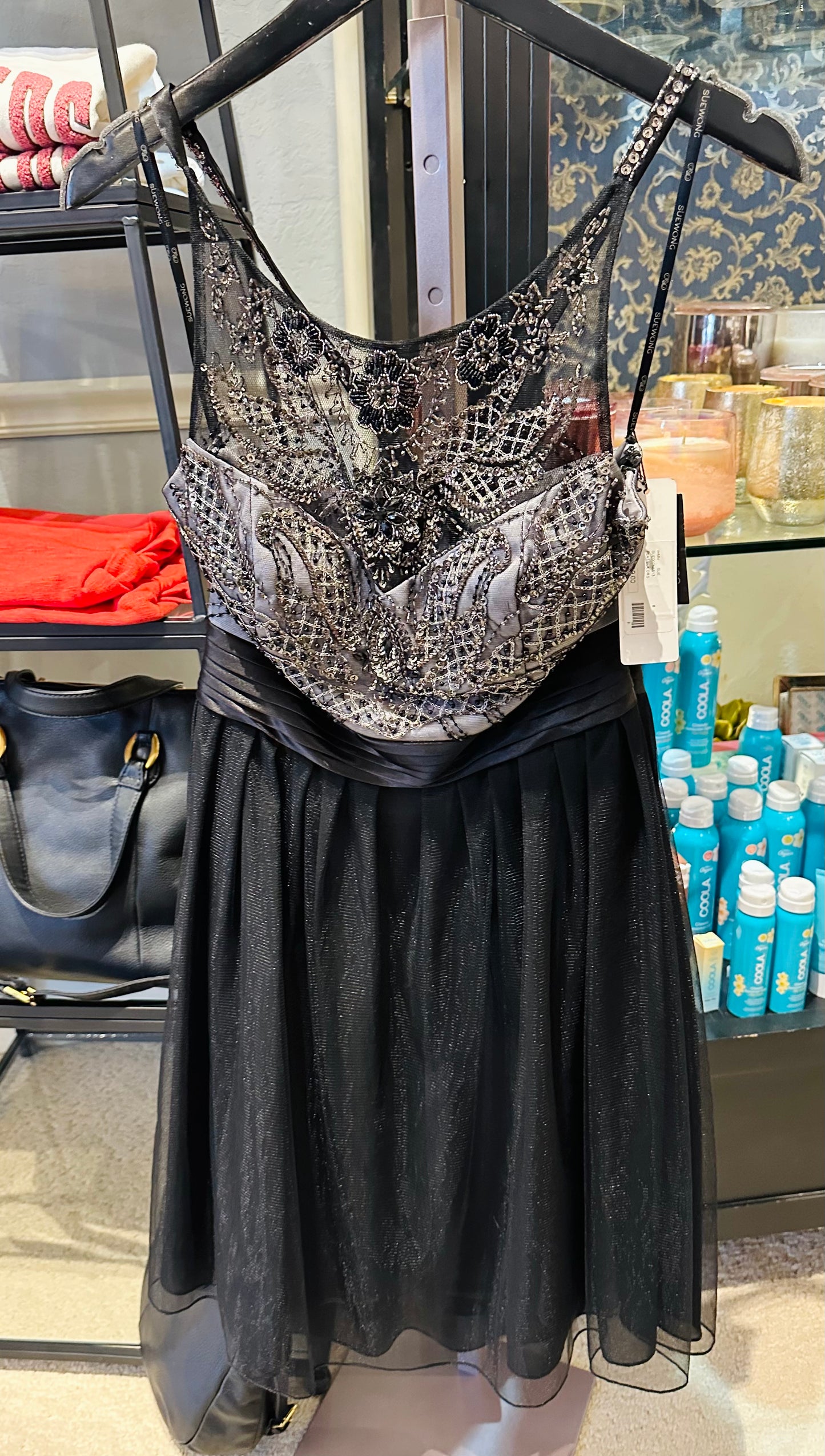 Sue Wong Platinum-Black Dress