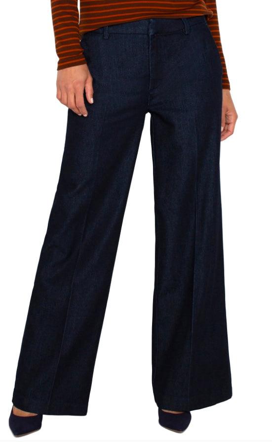 Liverpool Kelsey Wide Leg Trouser Indigo Rinse