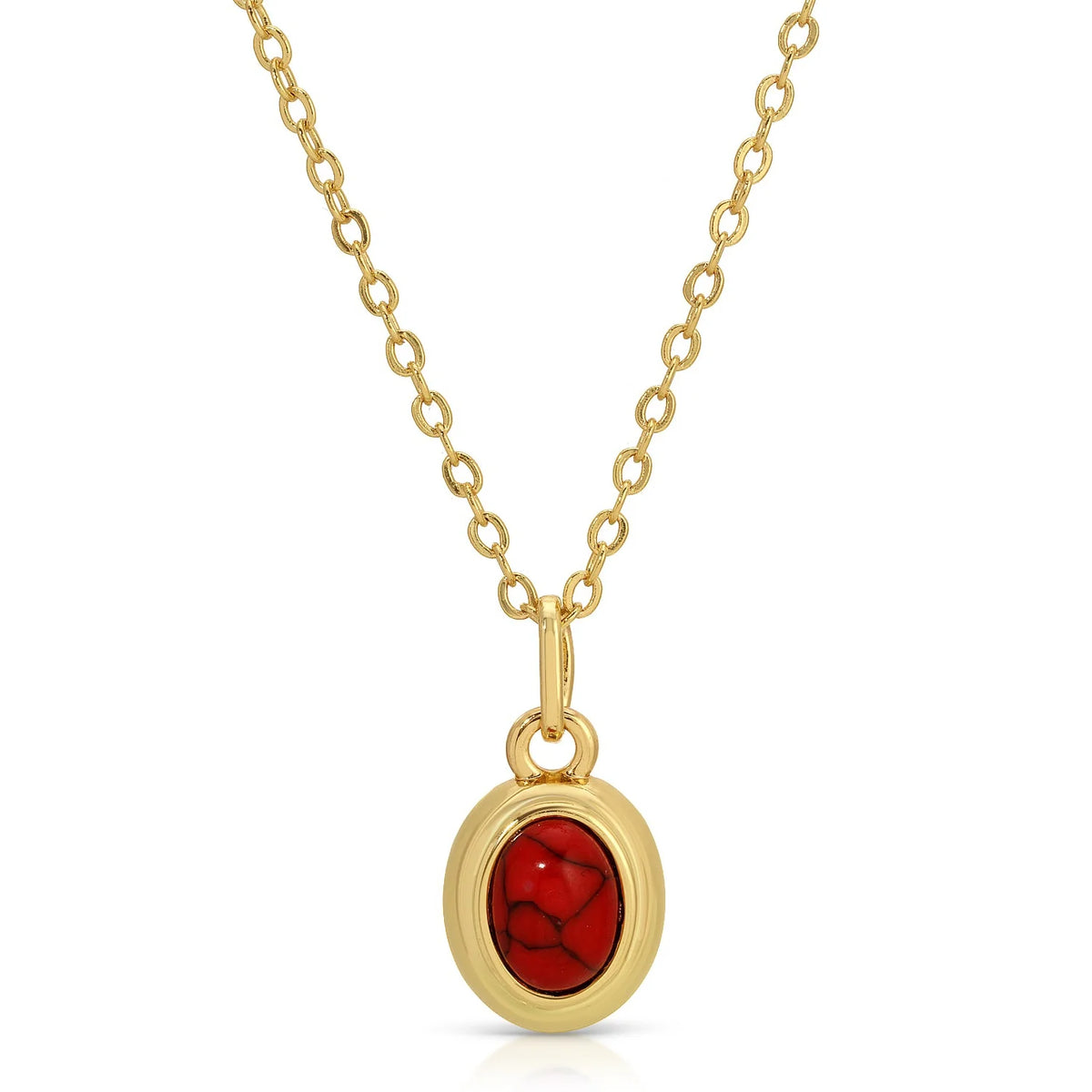 Leeada Oval Gemstone Necklace