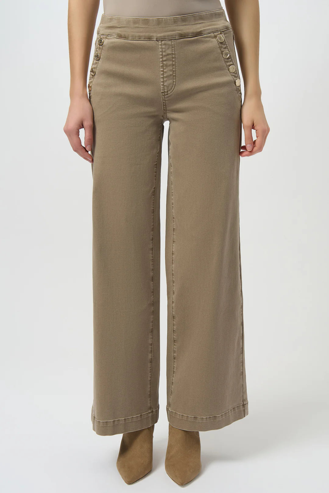 Joseph Ribkoff Gold Snap Pull On Pant-Fawn