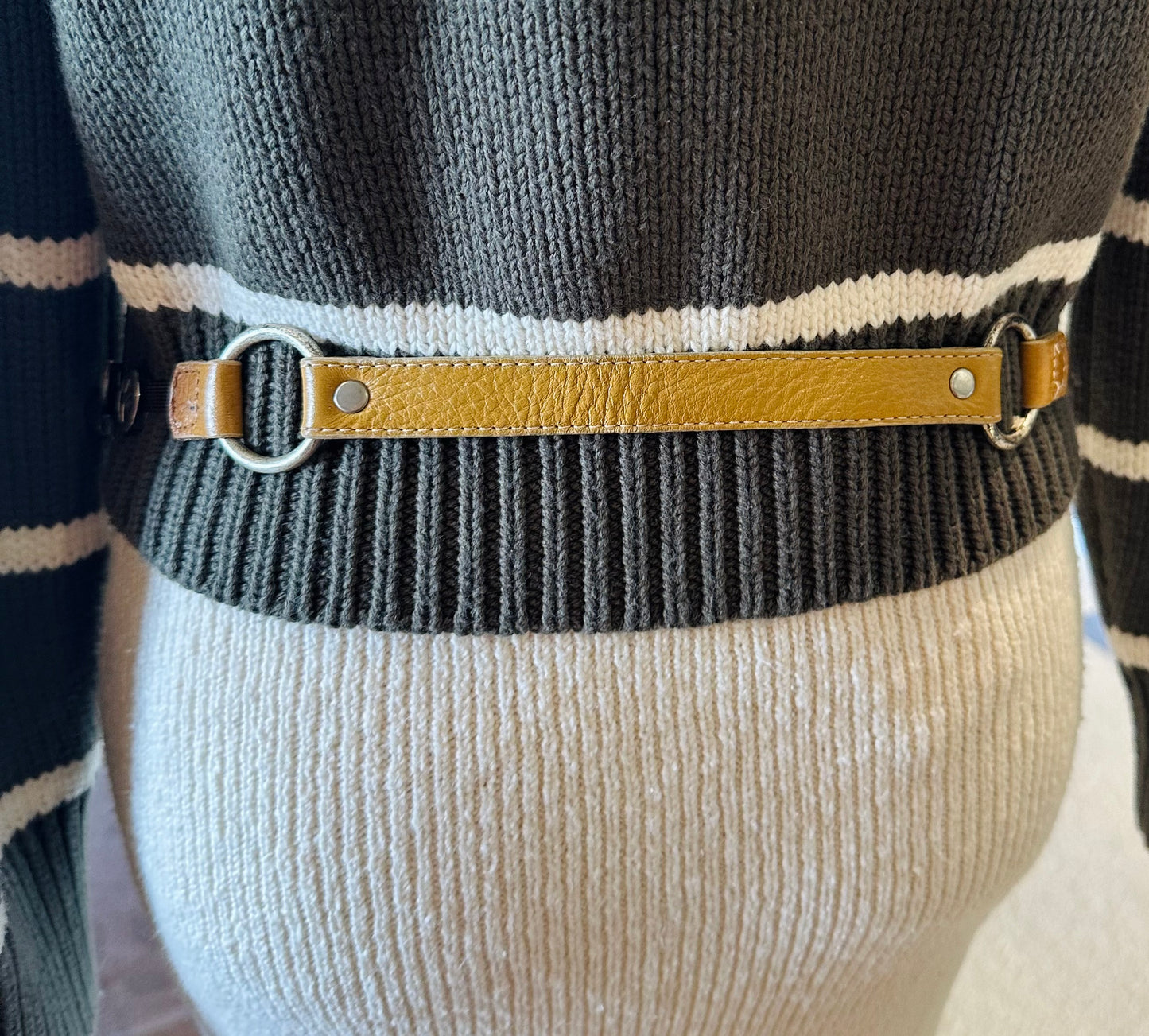 Leather Rock Peace Stretch Belt