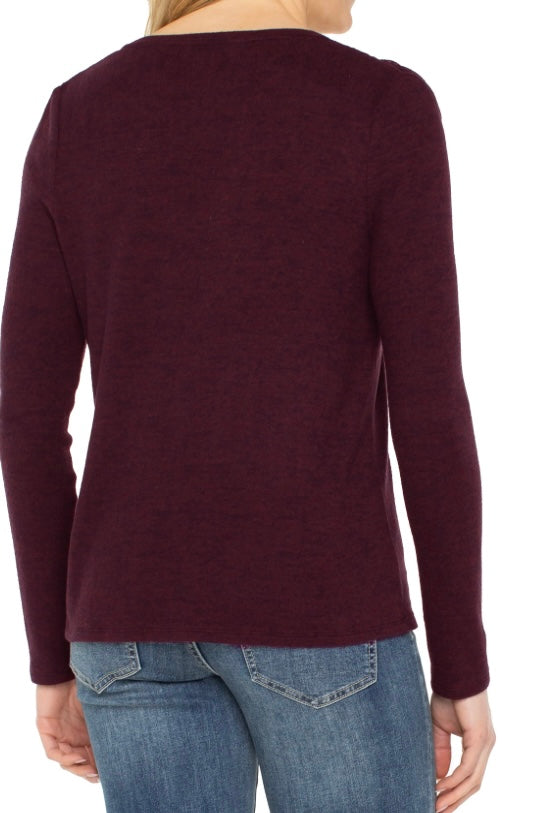 Liverpool Pool V-Neck Melange Top