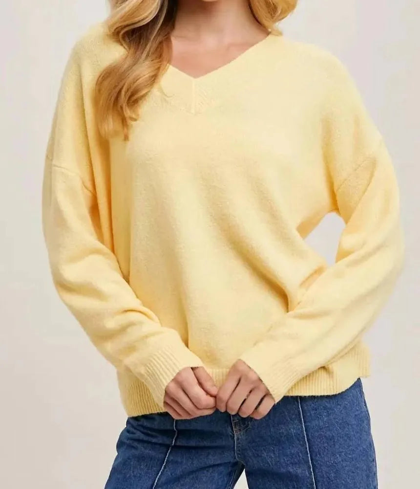 Bluivy V-Neck Pullover Lemonade