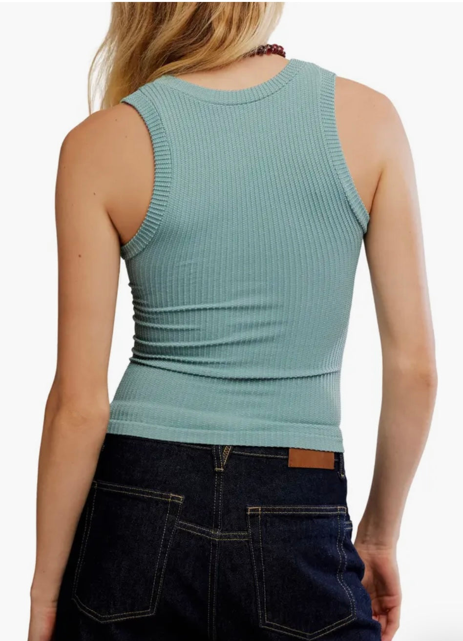Free People Clean Slate Tank Mineral Blue