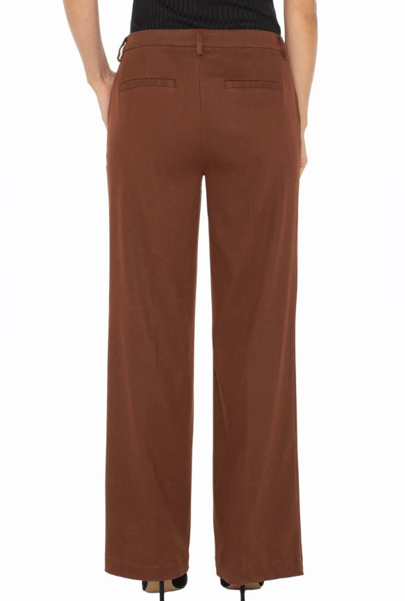 Liverpool High Rise Wide Leg Kelsey Trouser Saddle Brown