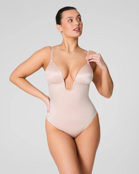 Spanx Plunge Low Back Thong Bodysuit #10157R