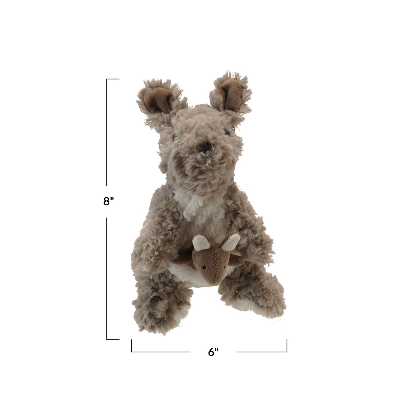 Creative Coop Plush Kangaroo W/Joey