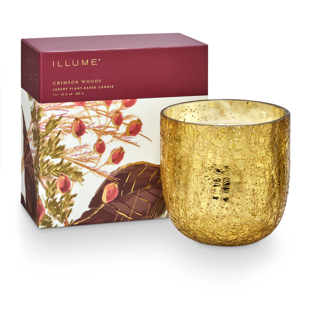 Illume Large Boxed Crackle Glass Candle