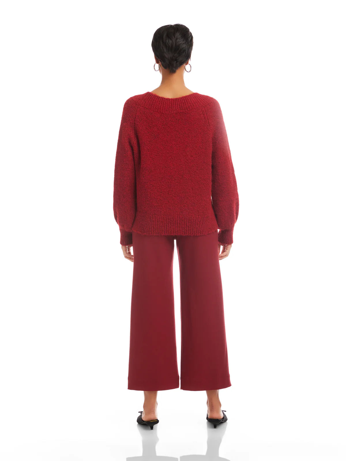 Fifteen Twenty Red Heather V-Neck Sweater