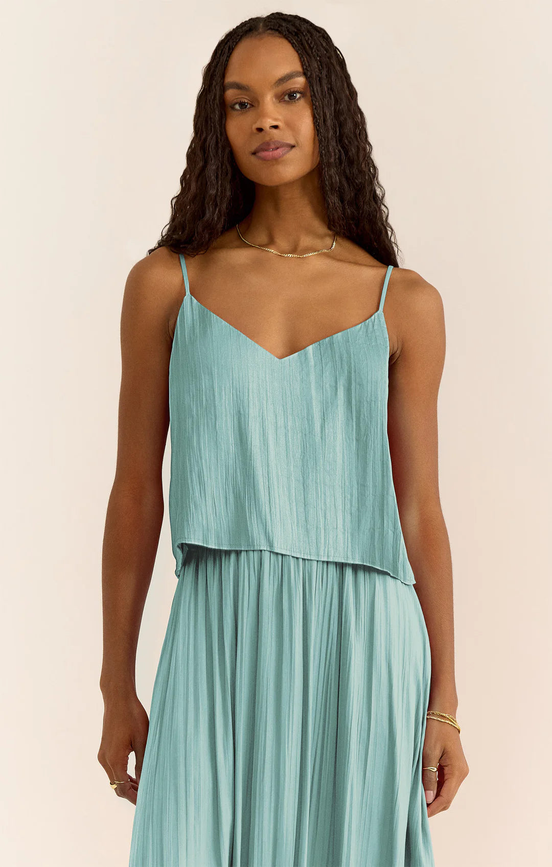 Zsupply Fiore Crinkle Satin Tank