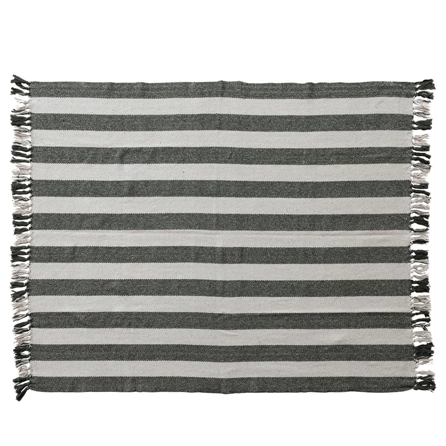 Creative Coop Woven Throw With Fringe