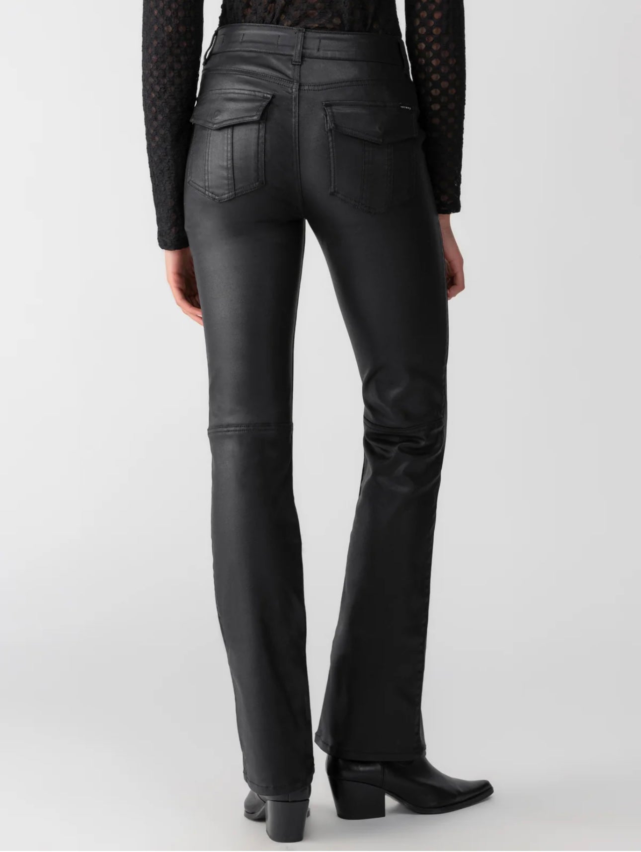 Sanctuary Slick Hayden Bootcut Pant Black
