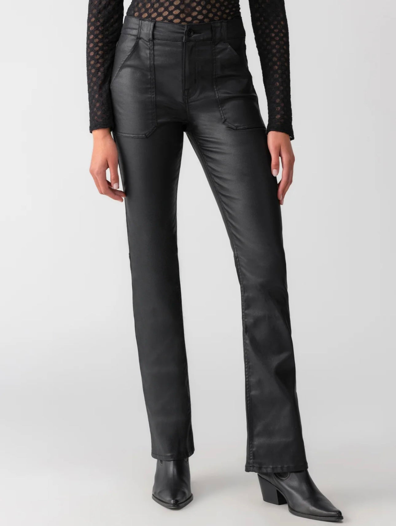 Sanctuary Slick Hayden Bootcut Pant Black