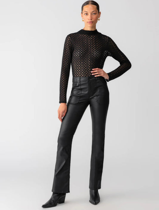 Sanctuary Slick Hayden Bootcut Pant Black
