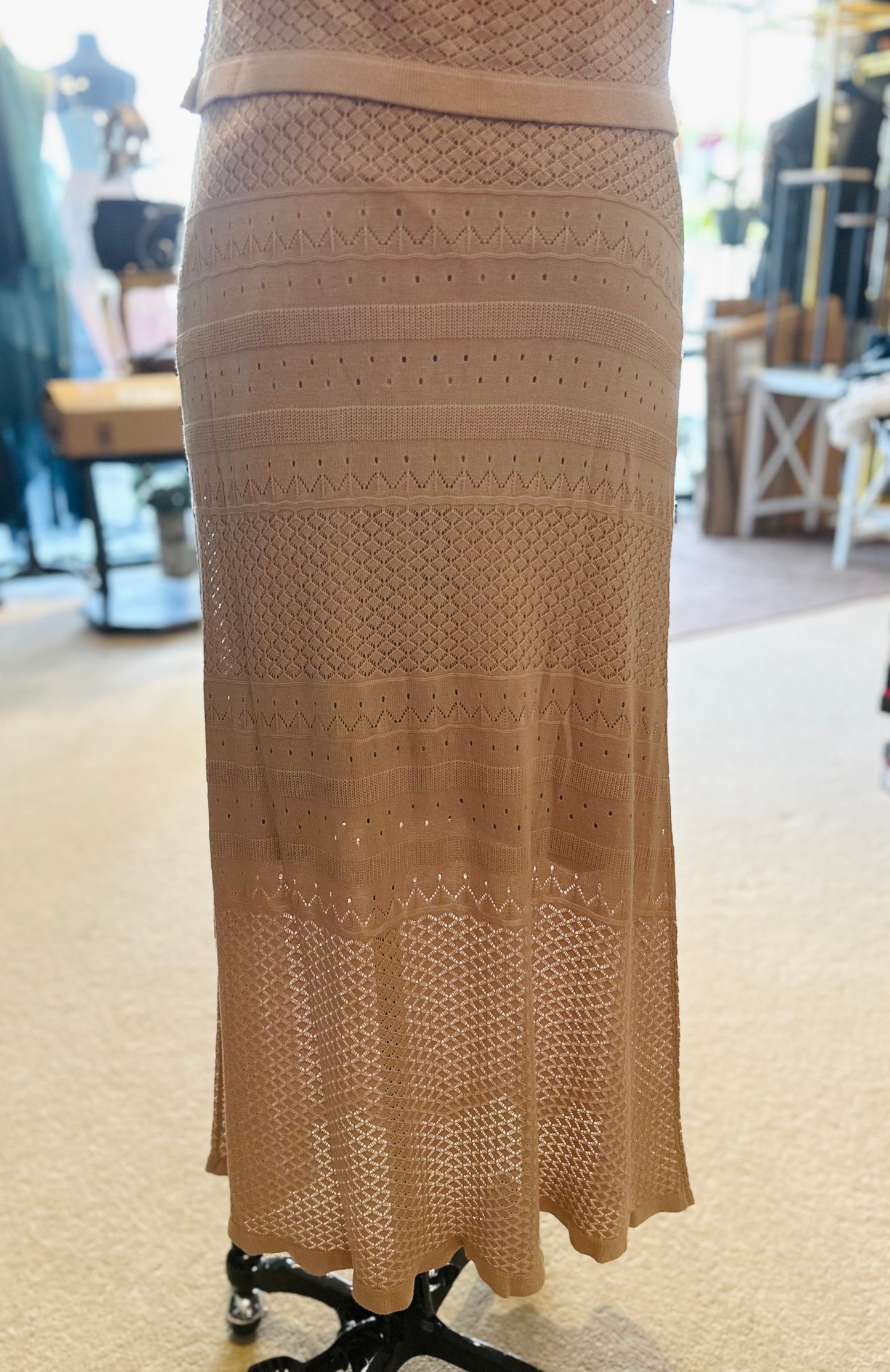 Matty M Belle Pointelle Maxi Skirt