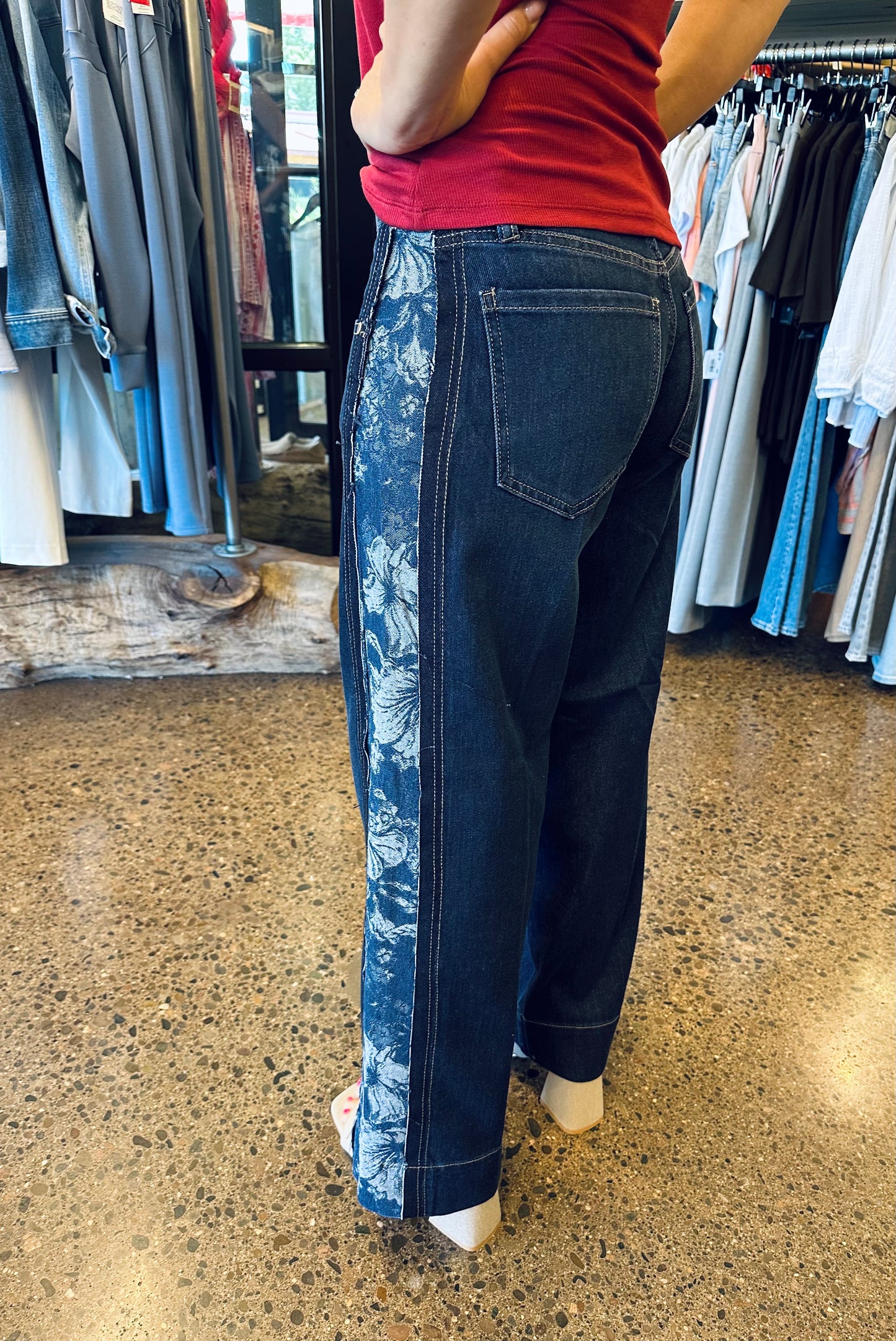 Liverpool Stride Wide Leg with Jacquard Sides