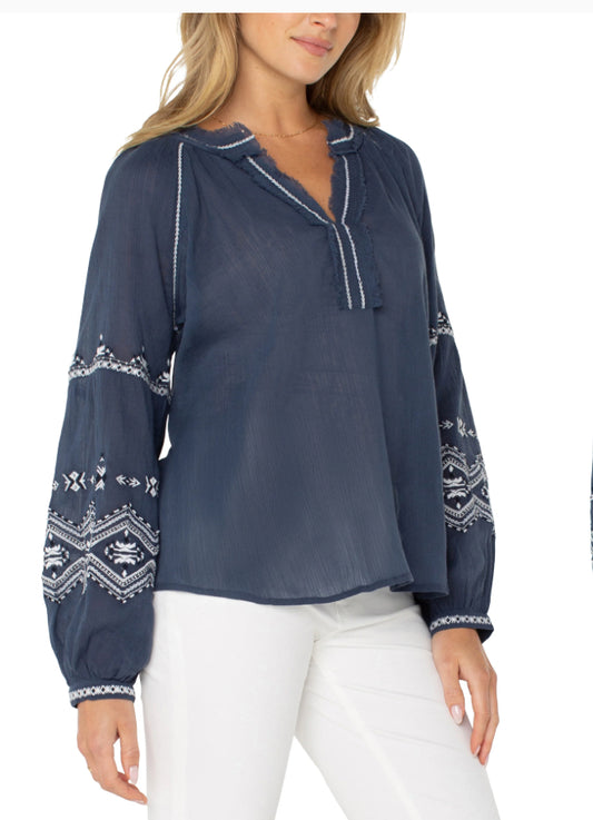 Liverpool Raglan Woven Blouse