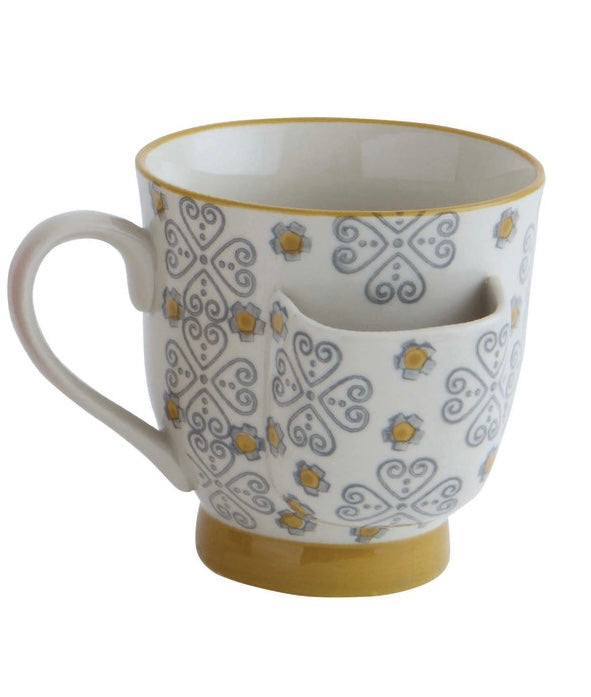 Creative Co-op Stoneware Mugs With Tea Bag Holder