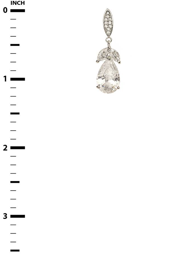 Pear Shape CZ Drop Earrings
