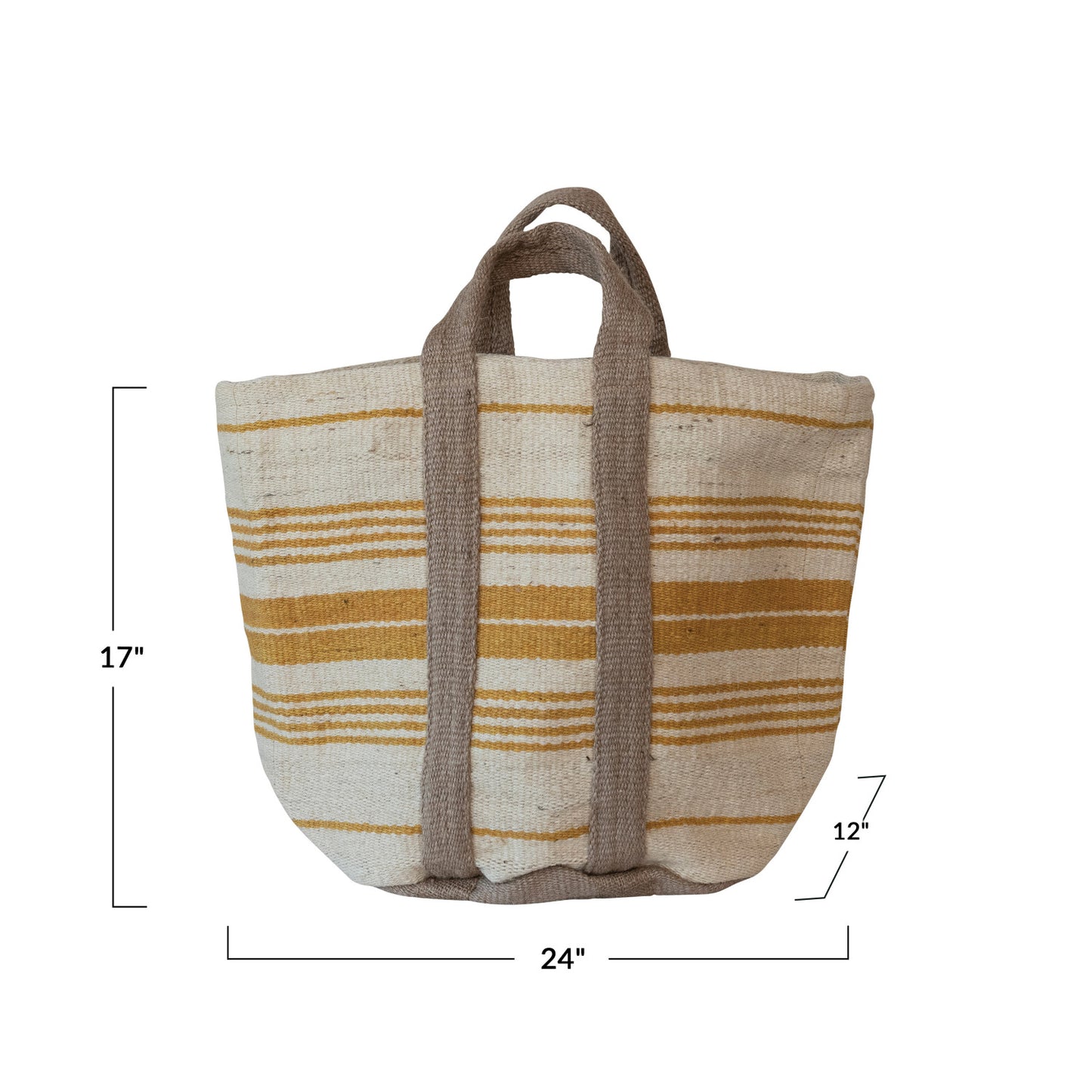 Creative Coop Jute And Cotton Tote