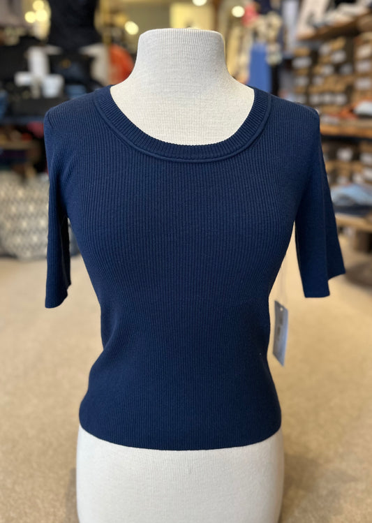 Margaret O’Leary Silk Cotton Tee In Navy
