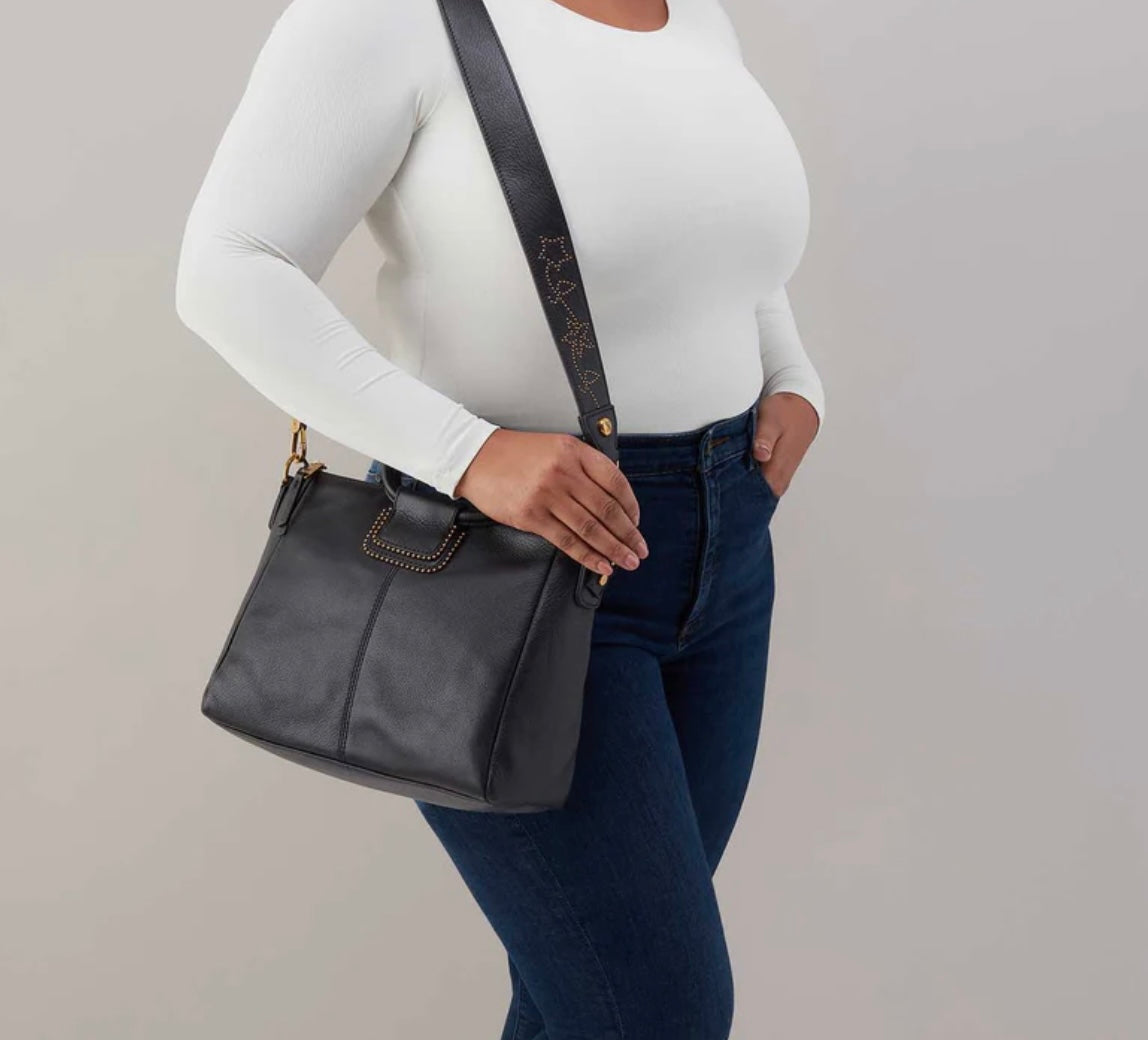 Hobo Sheila Medium Black With Studs