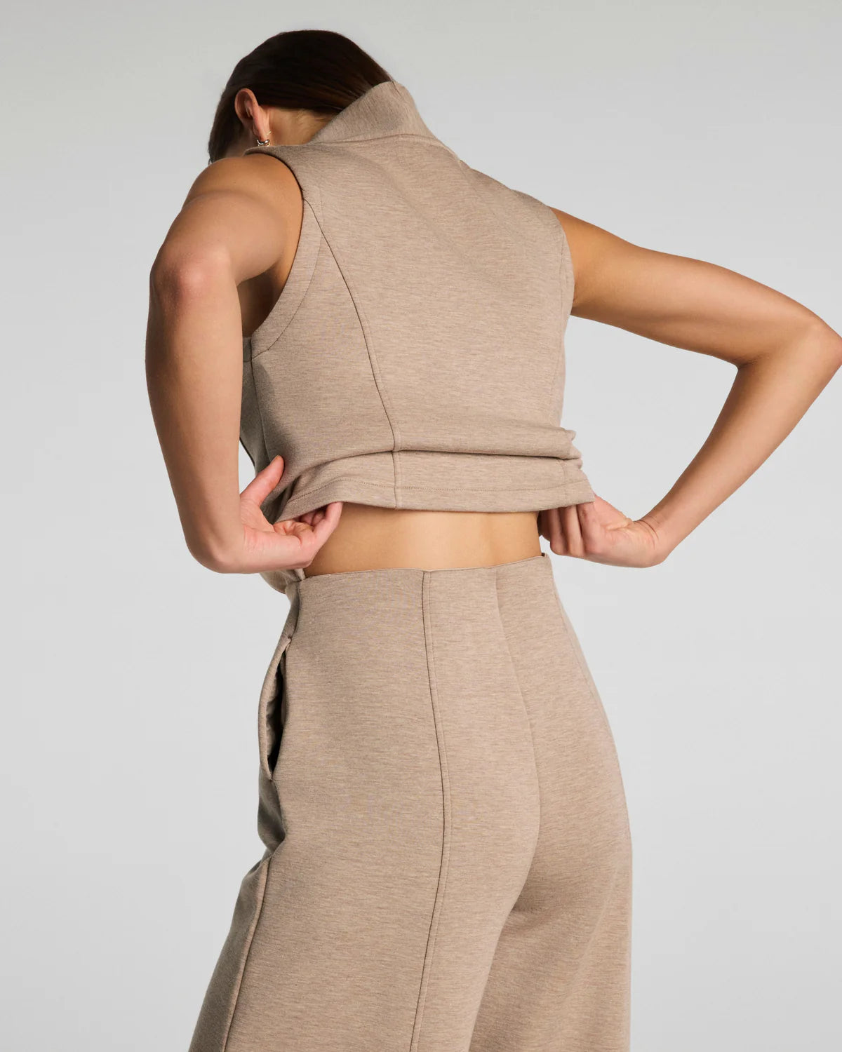 Spanx Shawl Collar Half Zip Jumpsuit