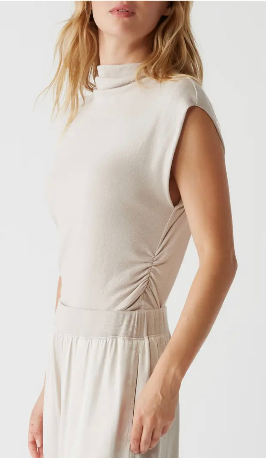 Michael Stars Reese Mock Neck Shine Top