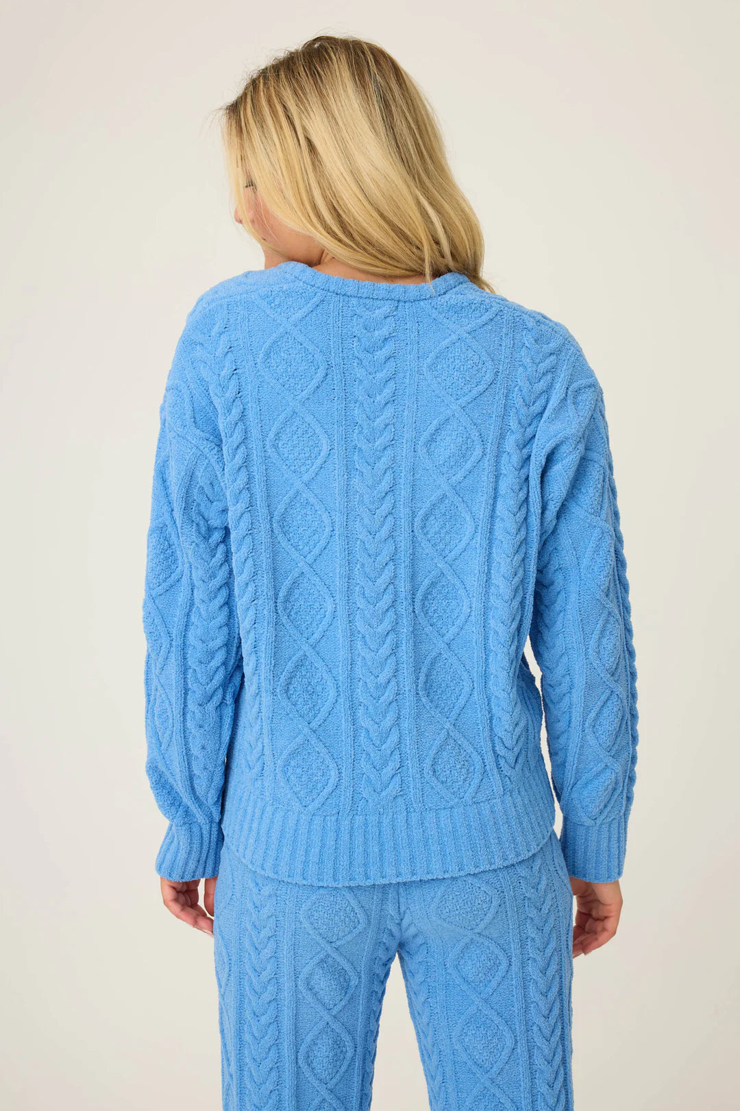 Pj Salvage Cable Knit V Neck Sweater