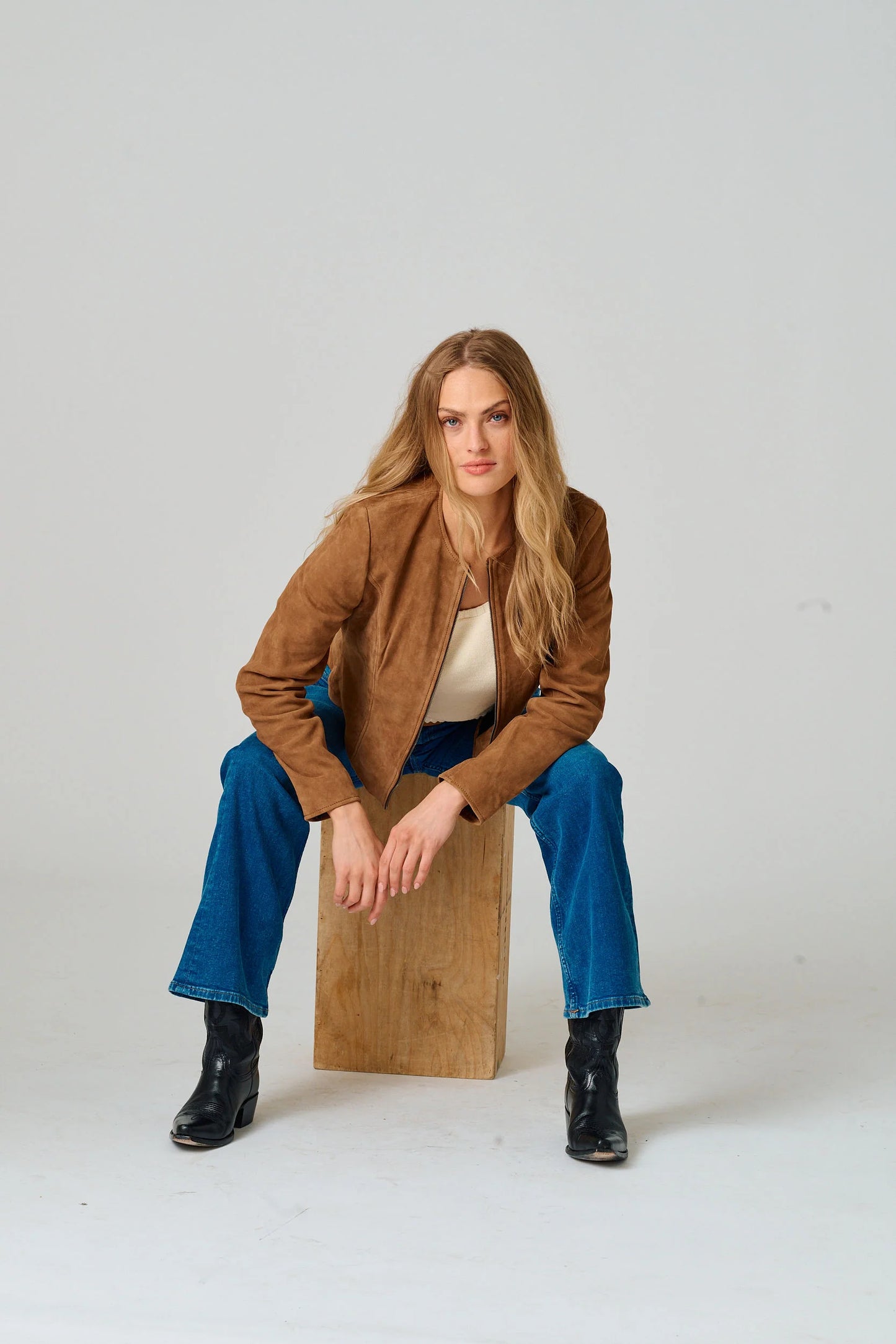 Mauritius Quynn Leather Jacket Dark Camel