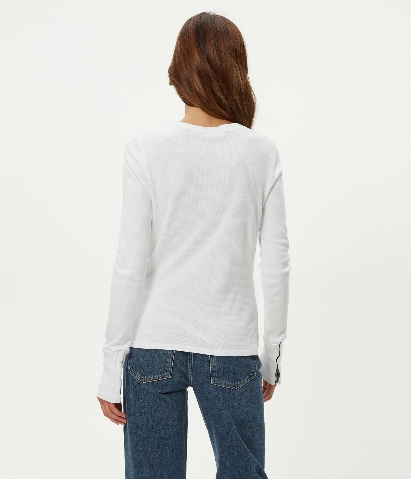 Michael Stars Dinah V Neck w/Snap Wrist