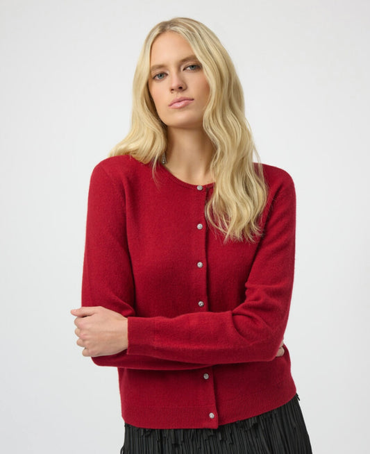 Joseph Ribkoff Fitted Cashmere Top-Deep Cherry