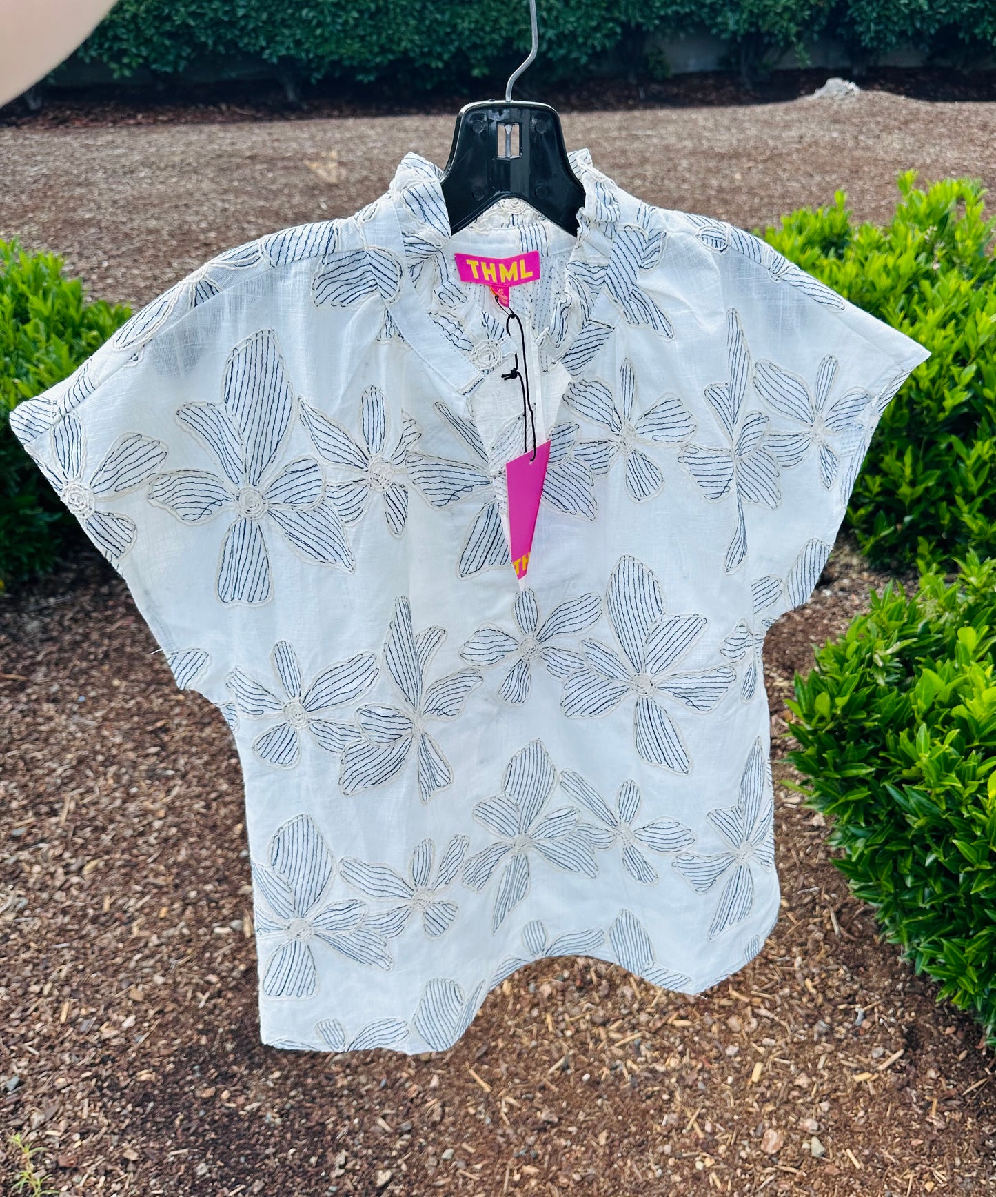 THML S/S Embroidery Floral Top