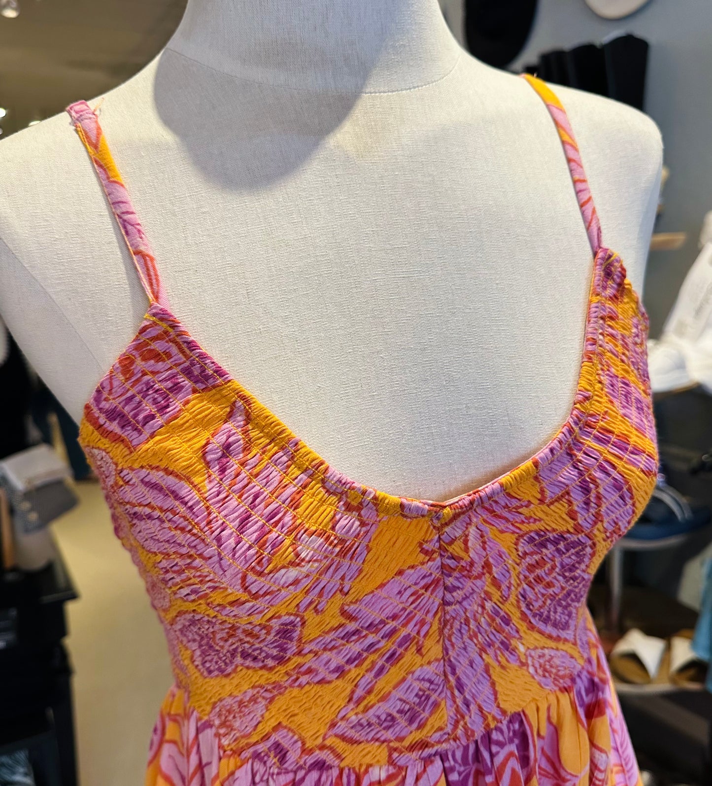 Angie Marigold Smocked Mini