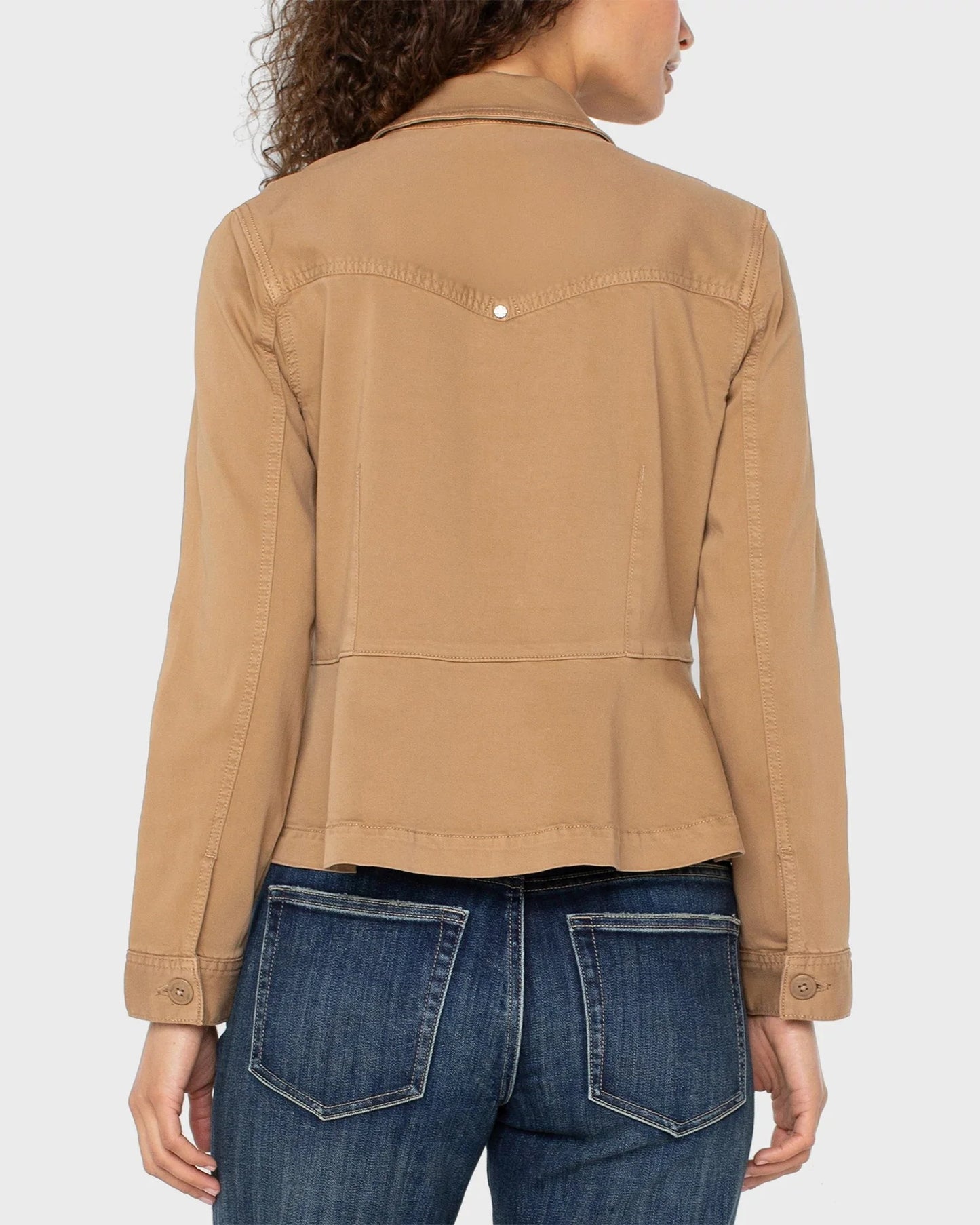 Liverpool Peplum Hem Trucker Jacket