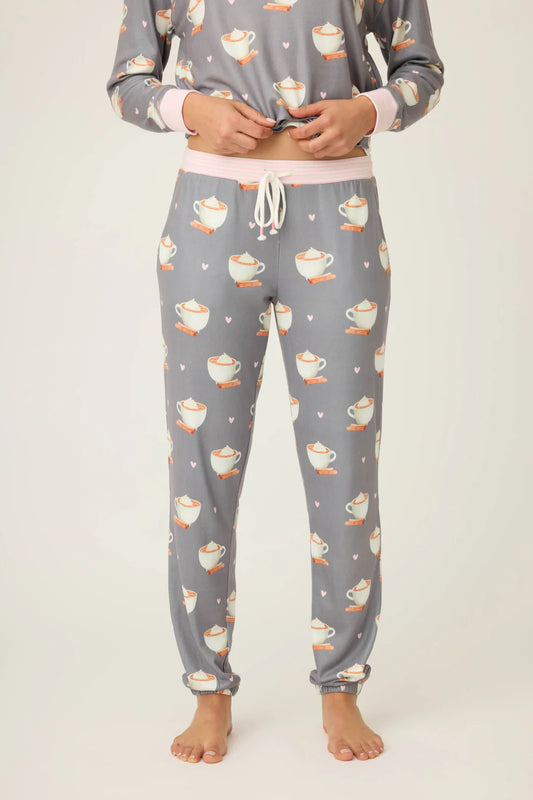 PJ Salvage Love You A Latte Banded Pant