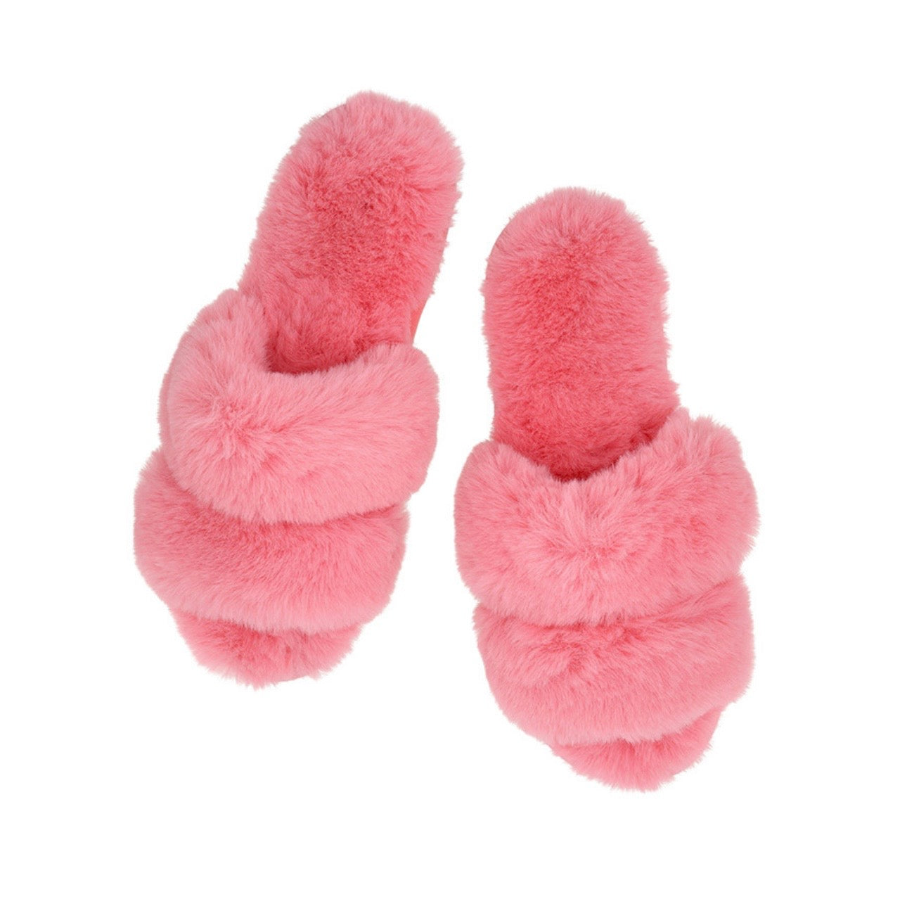 Bella Sleep Spa Double Band Plush Slippers Pink