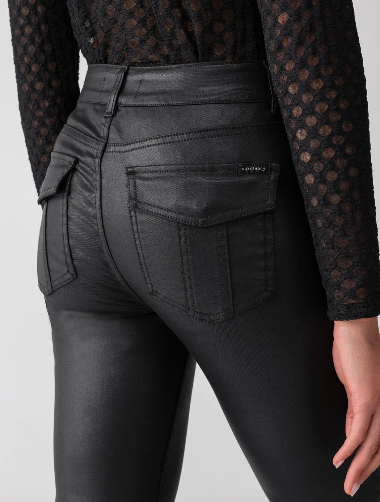 Sanctuary Slick Hayden Bootcut Pant Black